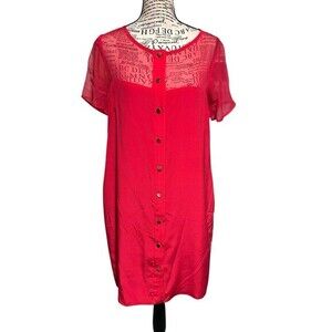 Leona by Lauren Leonard Women's Large Red Silk Mini‎ City Vibe Cocktail Vacation